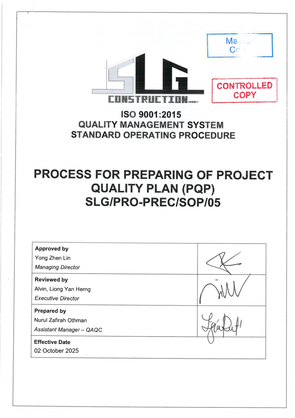 SLG-PRO-SOP Page 1